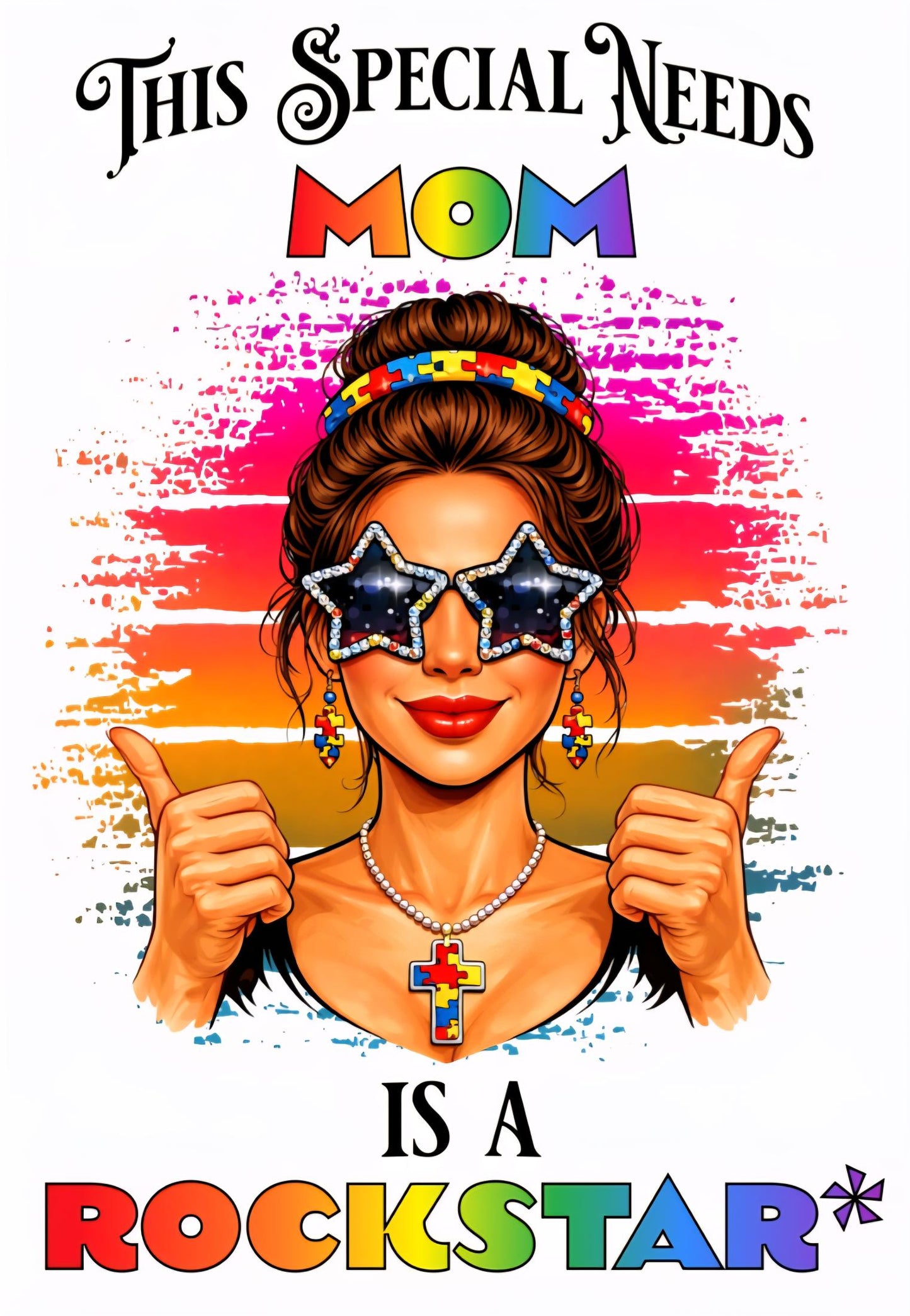 This Special Needs Mom is a Rockstar Ombré Pre-Sized Sublimation Transfer Print
