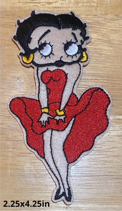 Betty Boop Skirt Flip Iron on Appliqué Patch