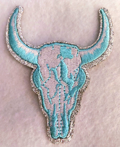 Bull Head Skull Iron on Patch 3ct Variety pkg