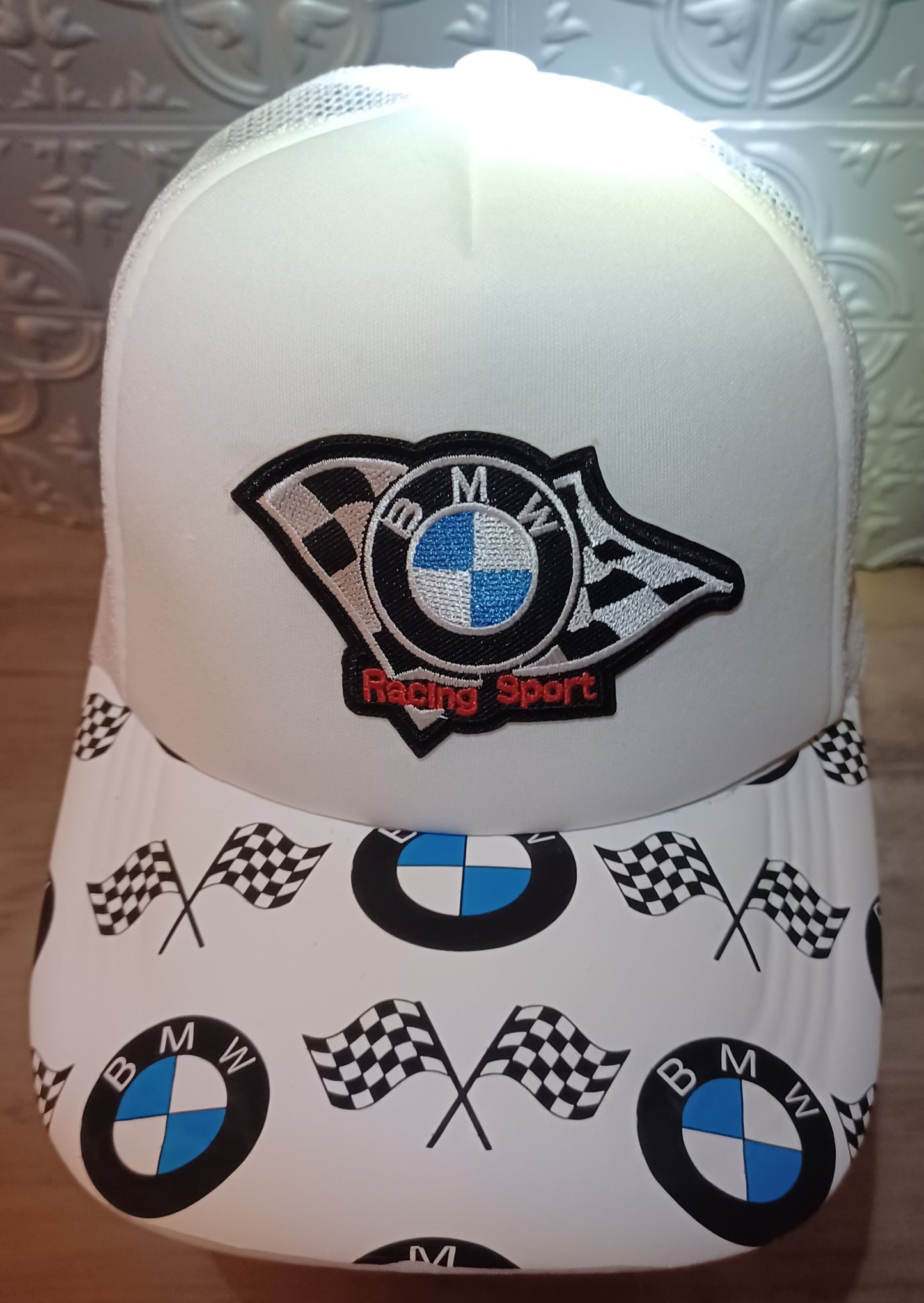 BMW Truckers Hat in Light Blue or White