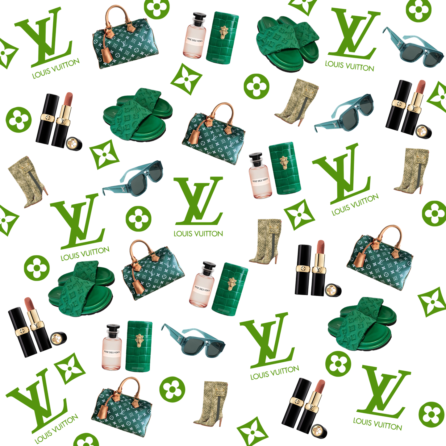 Green LV Pattern Digital Artwork Product