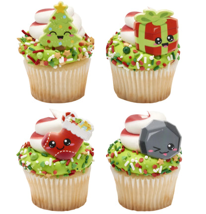 Christmas Cuties Cupcake Ring Decorations 24ct
