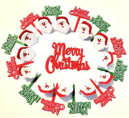 Season Greetings Cupcake & Cake Layon Decorations 25pc Set