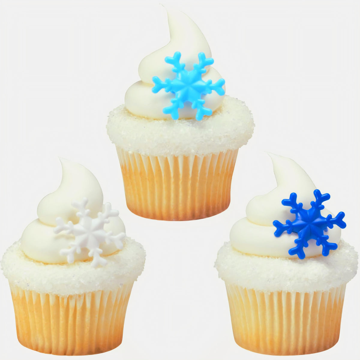 Snow Flake Decoration Cupcake Rings 24ct
