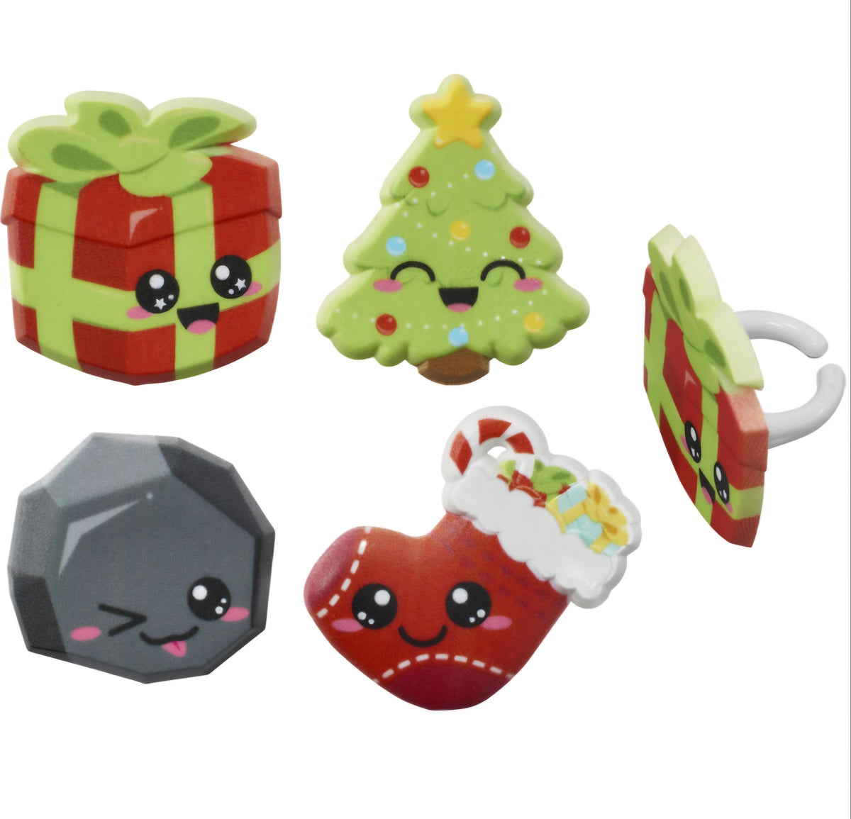Christmas Cuties Cupcake Ring Decorations 24ct