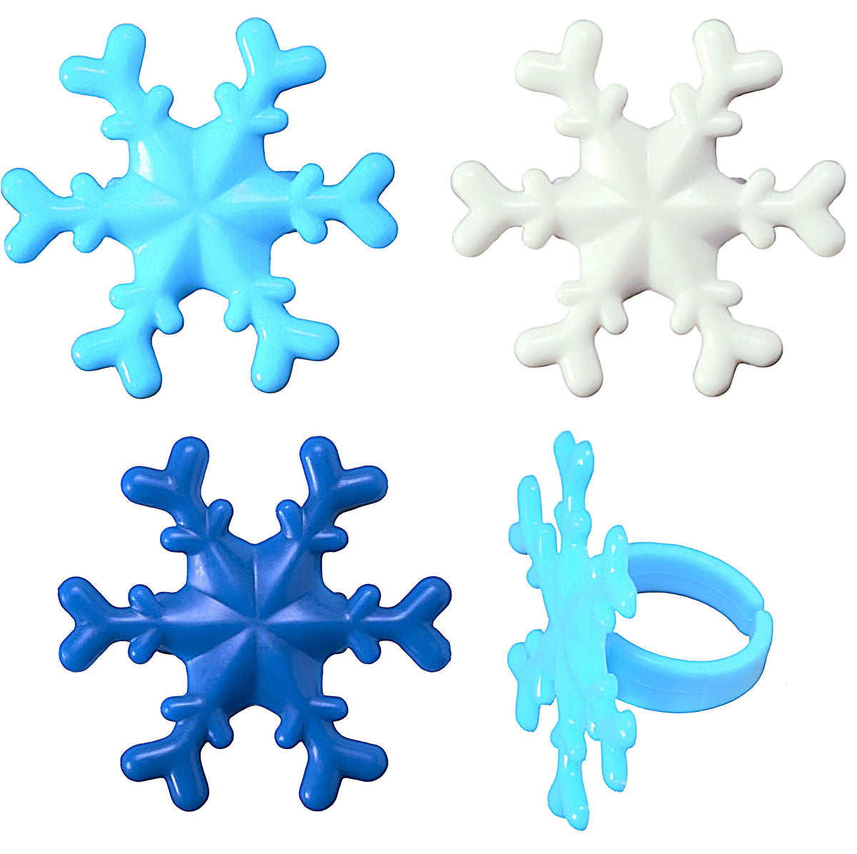 Snow Flake Decoration Cupcake Rings 24ct